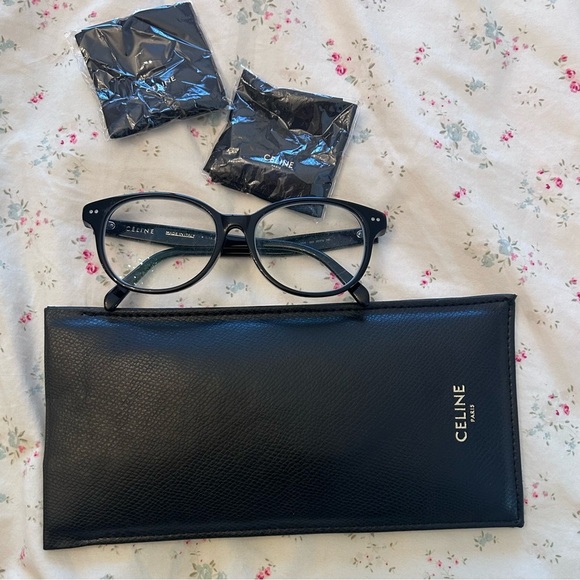 Celine Black Round Eyeglass Frames CL50007F Made in Italy - Picture 1 of 5